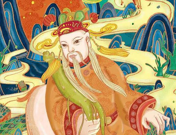 福禄寿喜国风插画